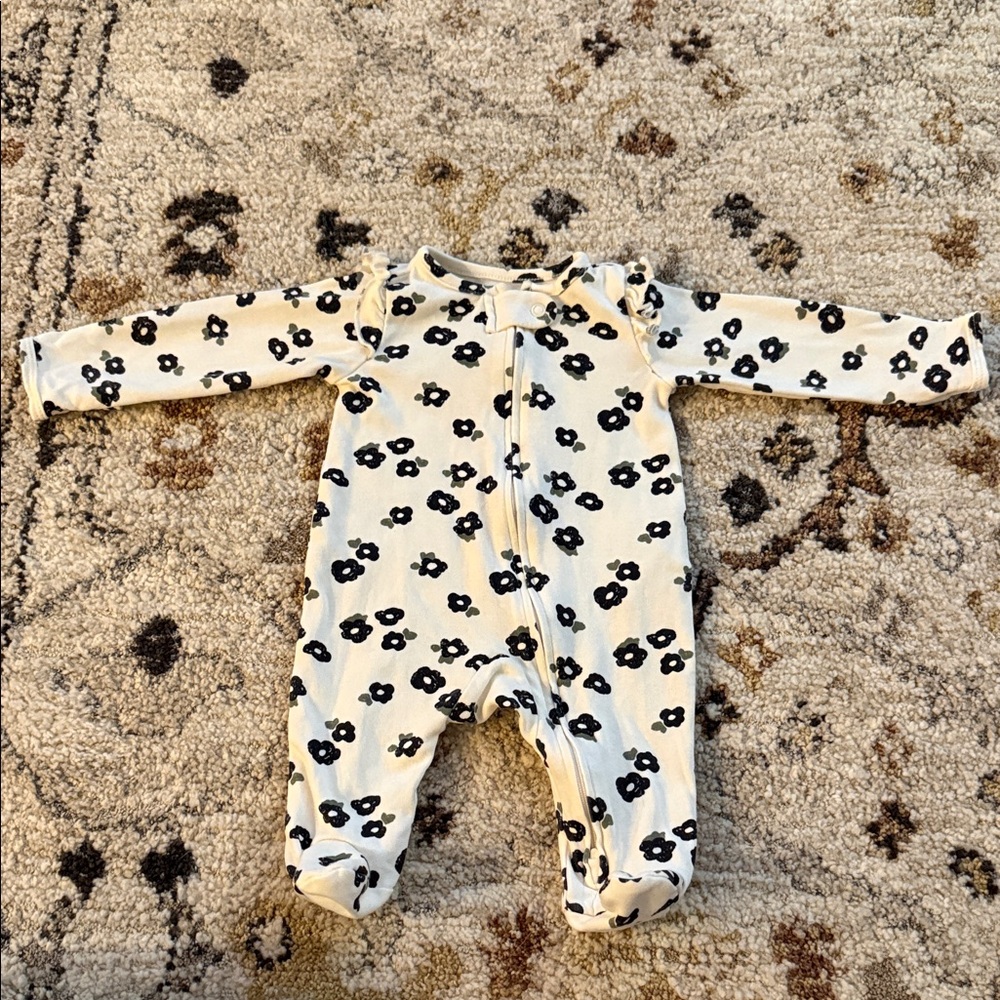 Carter's Black and White Floral Kids Footie